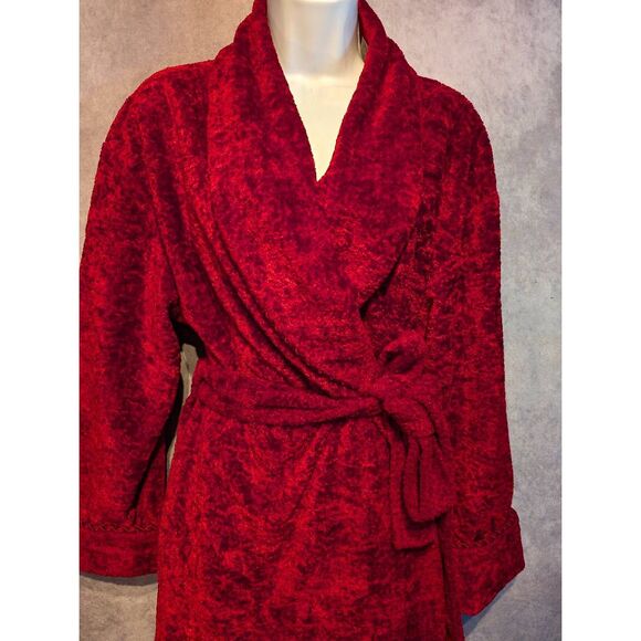 Delicates vintage thick & warm velvet bath robe medium + - Picture 2 of 5